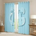 thumbnail image 2 of Erosebridal Monogrammed G Curtains and Drapes (42x84), Initial Letter 30%-50% Blackout Curtains for Bedroom, Blue Bow Curtains for Living Room, Window Curtains Bedroom Decor, 2 of 6