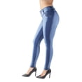 thumbnail image 4 of Fashion2Love Women's Juniors Colombian Design Butt Lift Push Up Mid Waist Skinny Jeans, 4 of 10