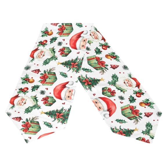 Ryvnso Vintage Santa Claus Trees Table Runner Tablecloth Home Decoration 13 x 70 inches