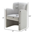 thumbnail image 4 of 24" Wide Modern Dining Chair Performance Fabric Upholstered Dining Armchair for Kitchen Dining Room Living Room (Light Gray), 4 of 11