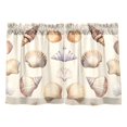 thumbnail image 7 of Yayeee Kitchen Curtains Tier Pair Light Filtering 27"x24" Rod Pocket Short Cafe Window Panel, Watercolor Seashells, 7 of 7