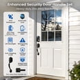 thumbnail image 6 of Veise Fingerprint Smart Locks for Front Door with Handle Set, Keyless Entry Keypad Deadbolt, Digital Electronic Touchscreen, Easy Install, Matte Black, 6 of 9