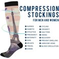 thumbnail image 4 of Coolnut Purple Lavender and Iron Tower Compression Socks Women Men Knee High Stockings 1Pair for Sports, Running, Travel381 Gift, 4 of 7