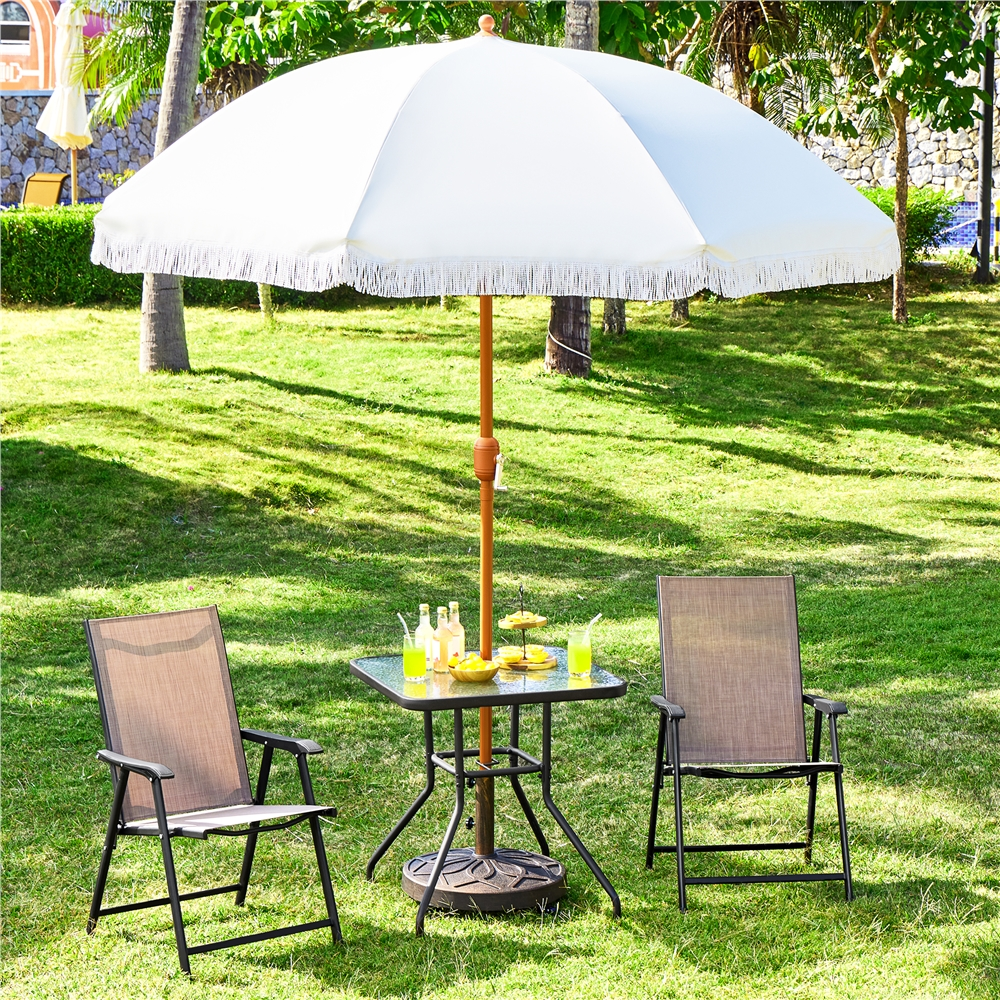Renwick Outdoor Rolling Market Umbrella Base Stand, 46 lb, Bronze