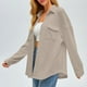 thumbnail image 5 of Camisa con bolsillos de color liso para mujer: top de punto holgado de manga larga, poliéster, versátil para primavera/otoño, tallas US 4-12, EU 34-42, 5 of 8