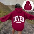 thumbnail image 2 of WENWU Hoodies for Women Long Sleeve Womens Pullover Sweatshirt Baggy Hoodies Red Hoodie Women Fall Tops Graphic Hoodies for Women, 2 of 7