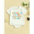 thumbnail image 2 of Infant Baby Boys Girls Summer Romper Colorful Letter Print Round Neck Short Sleeve Bodysuit, 2 of 8
