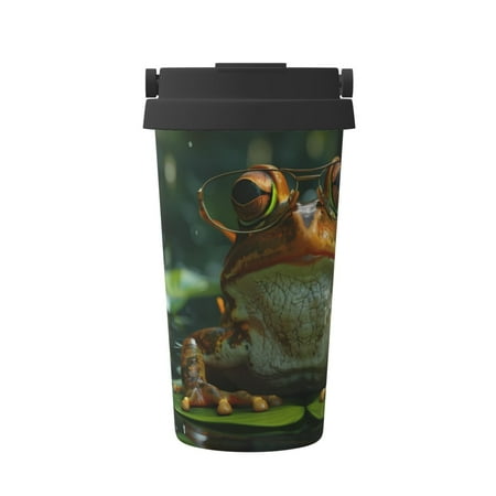 

Susaid Intellectual Frog Pond Print Coffee Travel Mug Insulated Coffee Mug with Lid Leakproof Coffee Thermos Coffee Tumbler for Hot&Cold Drinks