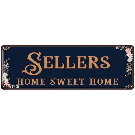 SELLERS Home Sweet Home Victorian Look Gift 6x18 Metal Sign 206180046781