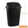thumbnail image 2 of Uumitty 13 Gallon Plastic Swing Top Kitchen Garbage Can - Handles - 4 Pack, Black, 2 of 7
