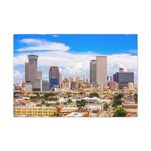 New Orleans Daytime Skyline Canvas Artwork Breathtaking Stunning Cityscape for Home Decor Ready to Hang