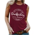 thumbnail image 1 of Pompotops T-Shirt Sans Manches Décontracté d'Été pour Femmes, Col Rond Imprimé, Ample, 1 of 4
