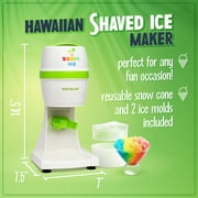 Nostalgia Snow Cone Maker, Shaved Ice Machine and Snow Cone Maker with 2 Ice Molds, Green