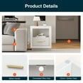 thumbnail image 6 of CozyHome Nightstand Set with Charging Station: Bedside Tables with Spacious Drawer, 2 USB Type-C Ports, Bedroom & Dorm Storage Organizer, Set of 2, White, 6 of 9