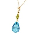 thumbnail image 2 of Galaxy Gold 14K Yellow Gold 5.5 Carat Blue Topaz and Peridot Pendant Necklace - December Birthstone - Communication & Serenity - 16" to 24" - Fine Jewelry for Women, 2 of 3