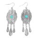 thumbnail image 1 of Pendientes Colgantes Irregulares Simulados Turquesas Pendientes Femeninos de Dorado / Plateado 7.5 X 2.5 Cm Plata, 1 of 9