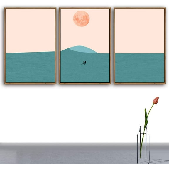 IDEA4WALL 3 Piece Framed Canvas Wall Art for Living Room, Bedroom Nordic Simple Style Canvas Prints for Modern Home Decoration Ready to Hang