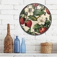 thumbnail image 3 of Yayeee Wall Clock Battery Operated 11.9" Silent Quartz Non-Ticking for Living Room Decor, Beige Strawberry, 3 of 8
