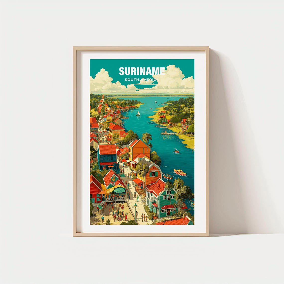 Suriname South American Rainforest Travel Art Poster , Poster Print Only