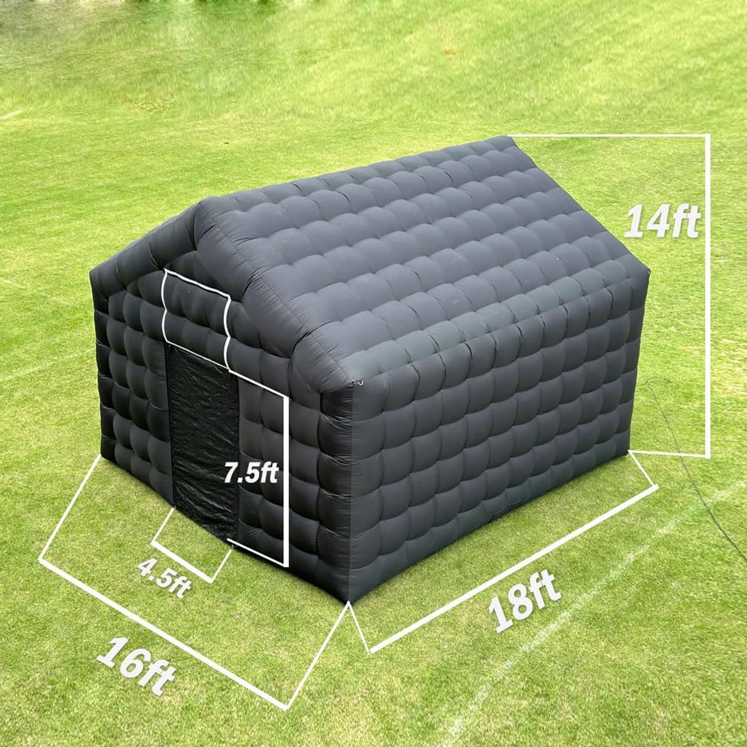 BINLE 18ft x 16ft x 14ft Inflatable Black Disco Tent, Waterproof Nylon