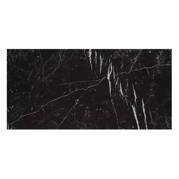 12x24 Nero Marquina Black with White Porcelain Floor and Wall Tile for Kitchen, Backsplash, Countertop, Bathroom, Fireplace Surround, Made in Italy (Matte, 1 Piece (1.94 Square feet))