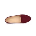 thumbnail image 4 of BLISSFUL STEP Ballerines pour Femmes en Faux Suède à Bout Rond à Enfiler Bourgogne 10, 4 of 7