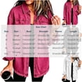 thumbnail image 3 of ClodeEU Women's Fringe Trim Hem Denim Shacket,Oversized Long Sleeve Button Down Jean Shirt Jacket ,Women's Plus S, 3 of 6