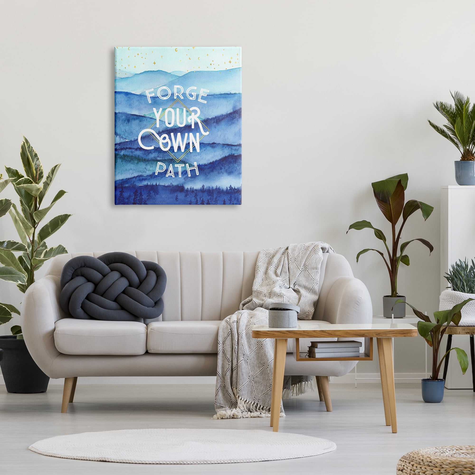 Stupell Industries Forge Your Own Path Layered Mountain Peaks Graphic Art Gallery Wrapped Canvas Print Wall Art, Design by Arrolynn Weiderhold