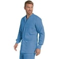 thumbnail image 2 of Landau Men's Premium 4-Pocket Classic Fit Warm-Up Medical Scrub Jacket, Ceil Blue, 4X-Large, 2 of 9