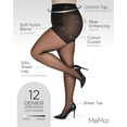 thumbnail image 3 of MeMoi Women's Crystal Sheer Control Top Pantyhose - Womens - Female (Q1, Black), 3 of 7