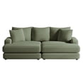 thumbnail image 6 of BUIORD 87" Oversized 3-Seater Sofa with Ottoman, Corduroy Sectional Couch with Pillows, Upholstered Sofa Couch, Deep Seat Chaise Lounge Sofa for Living Room Bedroom, Army Green, 6 of 9