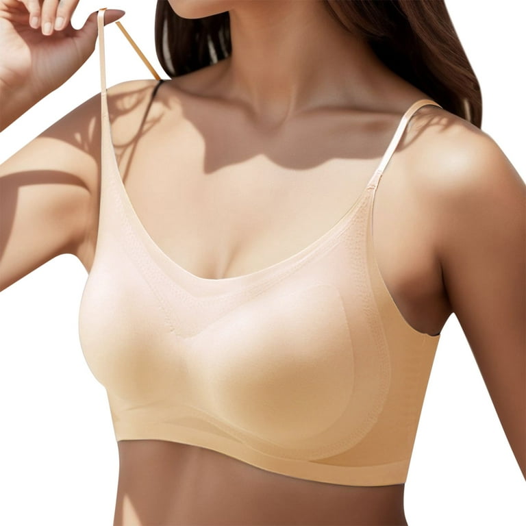 EHQJNJ Bralettes for Women with Support Women's Comfortable Ultra Thin Silk  Beautiful Back Seamless Anti Sagging Sports Bra Bralettes for Women  Underwire Bikini Top for Big Bust 