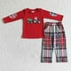 thumbnail image 1 of Venta al por mayor, conjunto de luces navideñas para niña, conjunto bordado para niños, pantalones a rayas de manga larga rosa, ropa de dormir, pijamas para niños pequeños, 1 of 2