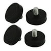 43mm Dia M10 Thread Rubber Round Base Adjustable Leveling Foot 4pcs