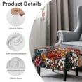 thumbnail image 6 of Xixirimido Retro Boho Mandala Hibiscus Floral Pattern Ottoman Slipcover Form-Fit Stretch Footstool Cover for Leather/Fabric Ottomans, Non-Slip Bottom & Living Room/Bedroom Use, Large, 6 of 7