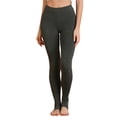 thumbnail image 5 of DARING DIVA Leggings Solid Color Elastic Waistband Stirrup Pants L Dark Grey, 5 of 6