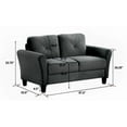 thumbnail image 7 of Small Loveseat Sofa Couch,57" Velvet Upholstered 2-Seater Sofa Couch for Small Space,Living Room,Bedroom,Office,Black, 7 of 7