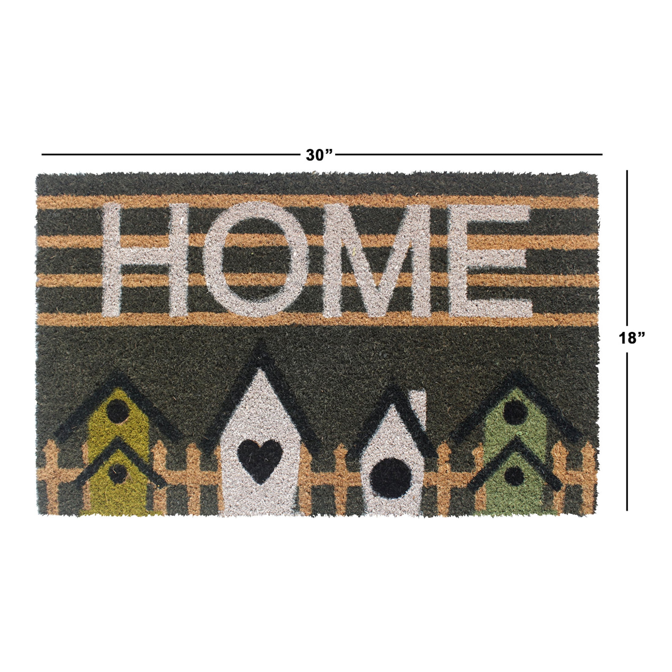 RugSmith Multi Machine Tufted Home Birdhouse Doormat, 18"x30"