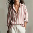 Ashirexll Summer Tops for Women Casual Striped Button Down Loose ...