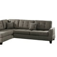 thumbnail image 3 of Polyfiber 3 Piece Sectional Set With Plush Cushion In Light Brown, 3 of 3