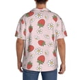 thumbnail image 3 of Sikiie Strawberry Floral Men's Wrinkle Free Untucked Cuban Shirt Business Casual Button Down Shirts Short Sleeve Shirt3X-Large, 3 of 5