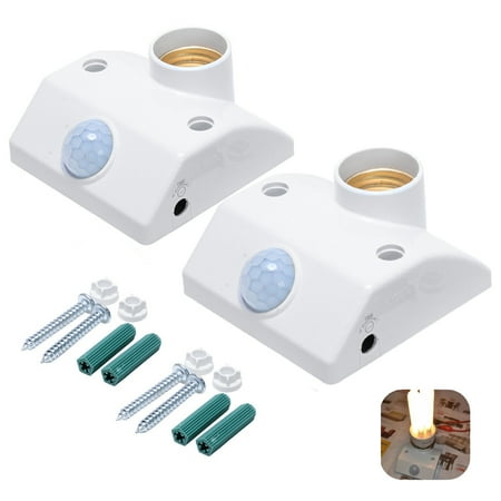 

FUSSWIND E27 Lamp Holder Screw Light Bulb Holder LED PIR Infrared Motion Sensor Lamp Switch Socket Tool 2Pcs