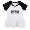 thumbnail image 1 of Playdate Material Funny Dresses For Baby, Newborn Babies Skirts, Infant Princess Dress, 0-24M Kids Graphic Clothes (Black Raglan Dresses, 18-24 Months), 1 of 4