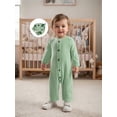thumbnail image 4 of RUINIXCW Toddler Baby Boy Girl Dinosaur Costume Infant Boys Halloween Outfit Romper Spring Fall Winter Clothes Long Sleeve Button Up Jumpsuit Hat, 4 of 10