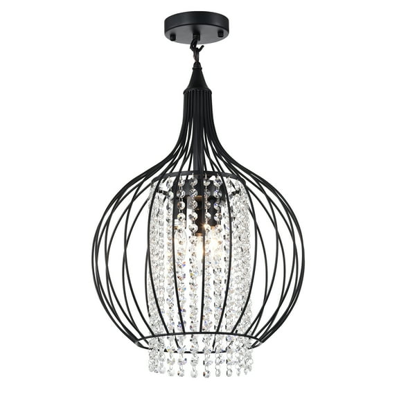 Rena Matte Black 3-light Chandelier