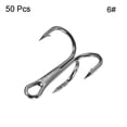 thumbnail image 3 of 6# 0.75" Treble Fish Hooks Carbon Steel Bend Hook with Barbs, Black 50 Pack, 3 of 5