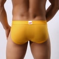 thumbnail image 4 of Vedolay Brief For Men Mens Underwear Spandex Polyester Men's Mesh Low Waist Soft Breathable Knickers,Yellow L, 4 of 5