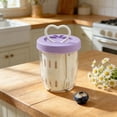 thumbnail image 1 of Lot de 2 - Gobelet Portable pour Salade de Fruits avec Fourchette, Conception à Double Couche d'Égouttage, Couvercle Étanche et Poignée de Transport, Réutilisable, 5 Pouces x 3.9 Pouces x 3.9 Pouces, Beige, QFL, 1 of 6