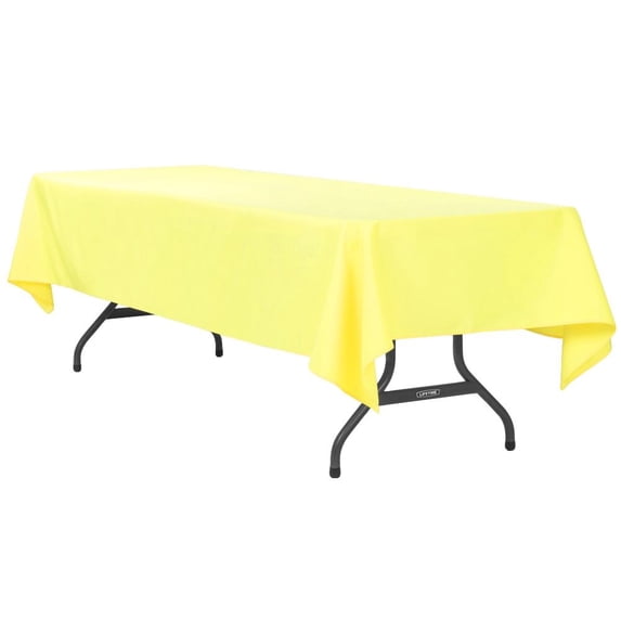 1 Pc, 60"X120" Rectangular Polyester Tablecloth - Yellow For Weddings, Trade Shows, Showrooms, Events