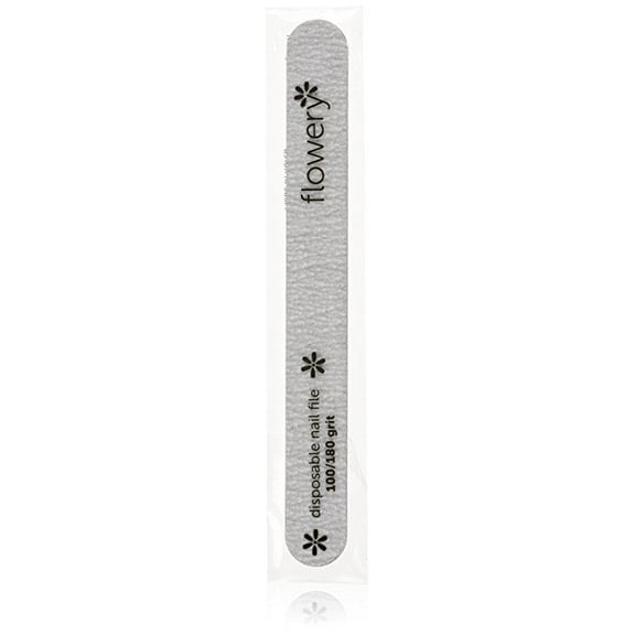 Flowery Disposable Nail File 100/180 Silver, Pack of 100